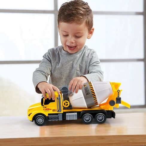 Toddler Trucks Toys,Big Cement Mixer Toy Truck with Lights and Sounds,Truck Vehicle Boy Toy for 3 4 5 6 Year Old,Christmas Birthday Gifts for Boys & Girls in Saudi Arabia