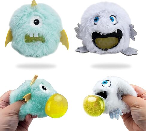 Squishy Toys Stress Balls, Plush Monster Fidget Toys for Kids Adults, Fidget Toys with Squishy Ball Inside Belly for Stress Relief, Calming, Focus, Autism and ADHD in Kuwait