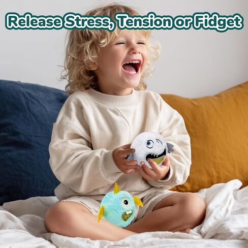 Squishy Toys Stress Balls, Plush Monster Fidget Toys for Kids Adults, Fidget Toys with Squishy Ball Inside Belly for Stress Relief, Calming, Focus, Autism and ADHD in Kuwait