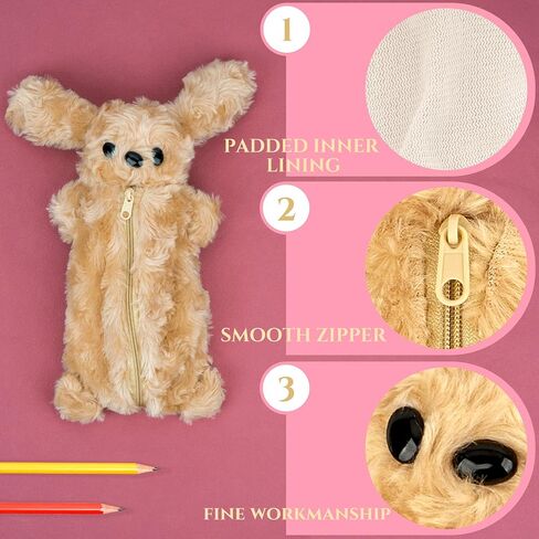 حالة قلم رصاص Plush Plush Plush - حقيبة فخمة لطيفة لعلامات الأقلام - حقيبة قرطاسية حيوانات حيوانية رائعتين للمكتب in Saudi Arabia