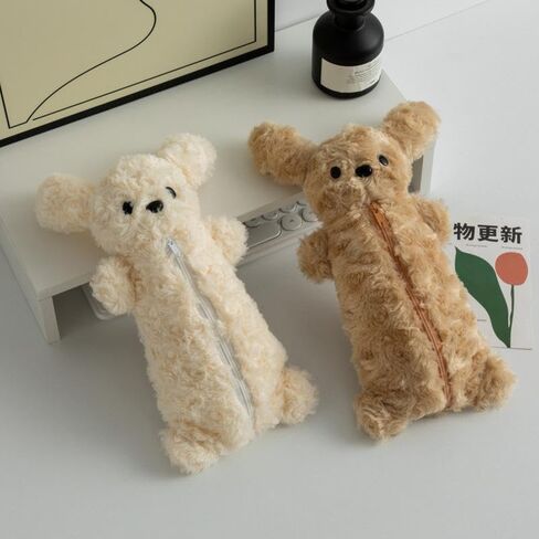 حالة قلم رصاص Plush Plush Plush - حقيبة فخمة لطيفة لعلامات الأقلام - حقيبة قرطاسية حيوانات حيوانية رائعتين للمكتب in Saudi Arabia