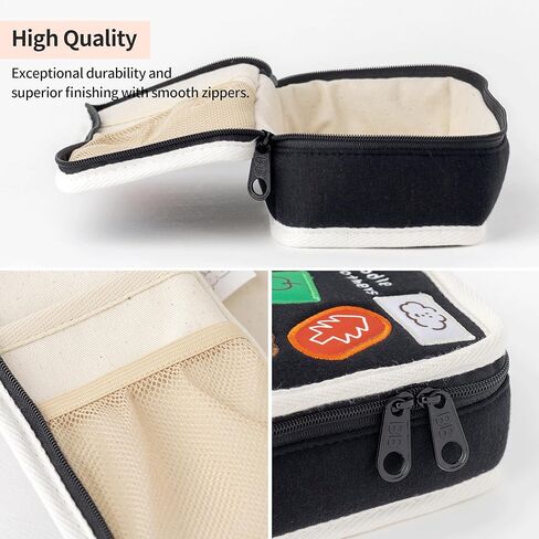 Poodle Beige Pencil Case with Ample Storage Embroidery Design Pencil Pouch for Students, Simple Design Stationery Organizer in Kuwait