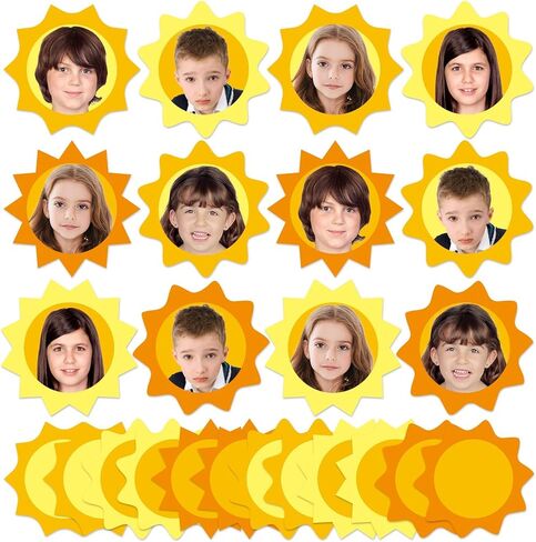 60 Pcs Summer Sun Bulletin Board Decoration Sun Paper Cutouts Sunshine Classroom Decor for Boy Girl Students DIY Craft Kindergarten Classroom Wall Door Decor Summer Party Favor Supplies in Saudi Arabia