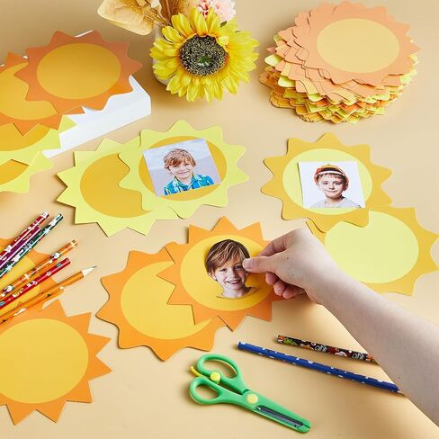 60 Pcs Summer Sun Bulletin Board Decoration Sun Paper Cutouts Sunshine Classroom Decor for Boy Girl Students DIY Craft Kindergarten Classroom Wall Door Decor Summer Party Favor Supplies in Saudi Arabia