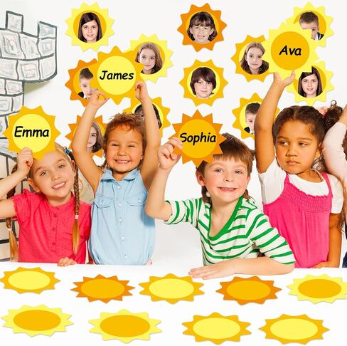 60 Pcs Summer Sun Bulletin Board Decoration Sun Paper Cutouts Sunshine Classroom Decor for Boy Girl Students DIY Craft Kindergarten Classroom Wall Door Decor Summer Party Favor Supplies in Saudi Arabia