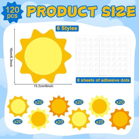 60 Pcs Summer Sun Bulletin Board Decoration Sun Paper Cutouts Sunshine Classroom Decor for Boy Girl Students DIY Craft Kindergarten Classroom Wall Door Decor Summer Party Favor Supplies in Saudi Arabia