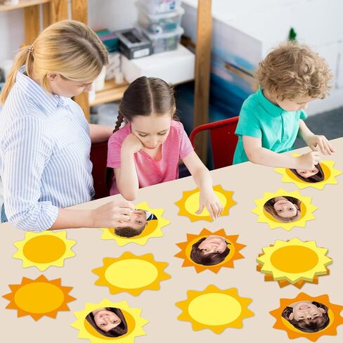 60 Pcs Summer Sun Bulletin Board Decoration Sun Paper Cutouts Sunshine Classroom Decor for Boy Girl Students DIY Craft Kindergarten Classroom Wall Door Decor Summer Party Favor Supplies in Saudi Arabia
