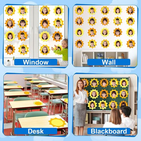 60 Pcs Summer Sun Bulletin Board Decoration Sun Paper Cutouts Sunshine Classroom Decor for Boy Girl Students DIY Craft Kindergarten Classroom Wall Door Decor Summer Party Favor Supplies in Saudi Arabia