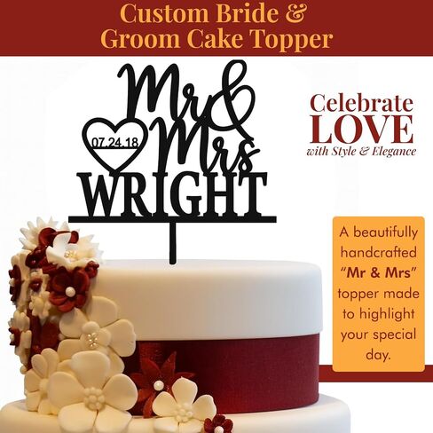 Wedding Cake Toppers - Custom Bride & Groom Design for Your Special Day - Mr & Mrs Cake Topper Brings a Special Touch to Weddings & Anniversaries- Make Your Celebration Unforgettable with Cake Toppers in Saudi Arabia