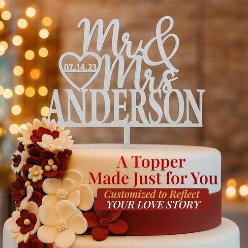 Wedding Cake Toppers - Custom Bride & Groom Design for Your Special Day - Mr & Mrs Cake Topper Brings a Special Touch to Weddings & Anniversaries- Make Your Celebration Unforgettable with Cake Toppers in Saudi Arabia