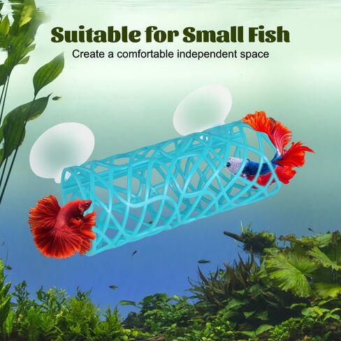 Betta Fish Tunnel و Mammock Bed ، أنبوب مخبأ Betta المجوف مع أكواب الشفط ، زينة خزان السمك الصغيرة لبيتا غوبيس. in Saudi Arabia