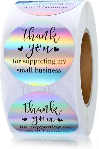 500pcs Thank Stickers Adhesive Label Sticker for Small Package, Wedding Gift Wraps, Mailers (Color: V) in Saudi Arabia