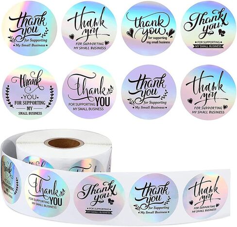 500pcs Thank Stickers Adhesive Label Sticker for Small Package, Wedding Gift Wraps, Mailers (Color: V) in Saudi Arabia