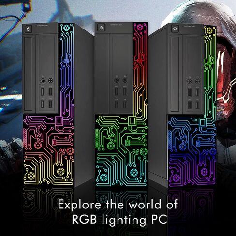 Customized PC Black Treasure Box RGB Dell Desktop Quad Core I5 up to 3.6G, 16G, 512G SSD, WiFi, Bluetooth 4, RGB Gaming Keyboard & Mouse, DVD, New 24" 1080 FHD LED, RGB Sound Bar, Win 10 Pro(Renewed) in Saudi Arabia
