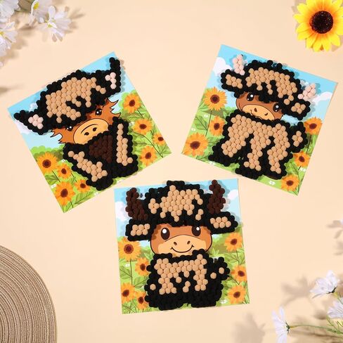 زاوية الدانتيلان Safari Safari موضوع DIY POM POM ART مجموعة للأطفال من العمر 3-6 سنوات 3 قطع - الفنون والحرف المرح in Saudi Arabia