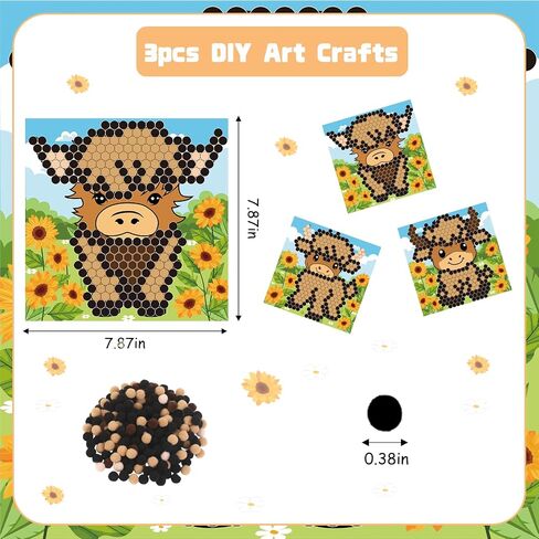 زاوية الدانتيلان Safari Safari موضوع DIY POM POM ART مجموعة للأطفال من العمر 3-6 سنوات 3 قطع - الفنون والحرف المرح in Saudi Arabia