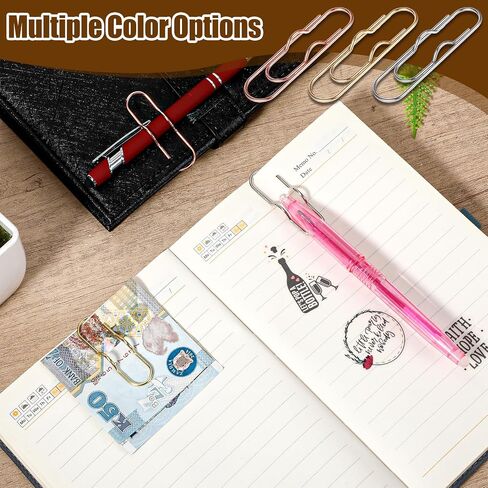30 Pack Stainless Steel Pen Clips, Metal Holder For Notebooks, Journals, Clipboard, Travelers Notebook, Paper Accessories In Gold, Silver, Rose Gold, 2.76 x 0.78 Inches in Saudi Arabia