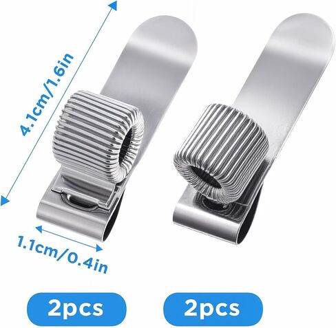 4PCS Metal Pen Clip for Notebook, Clipboard Pencil Holder Retractable Spring Loop Pen Holder, Adjustable Silver Pencil Holders Attachments Set in Saudi Arabia
