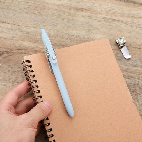 4PCS Metal Pen Clip for Notebook, Clipboard Pencil Holder Retractable Spring Loop Pen Holder, Adjustable Silver Pencil Holders Attachments Set in Saudi Arabia