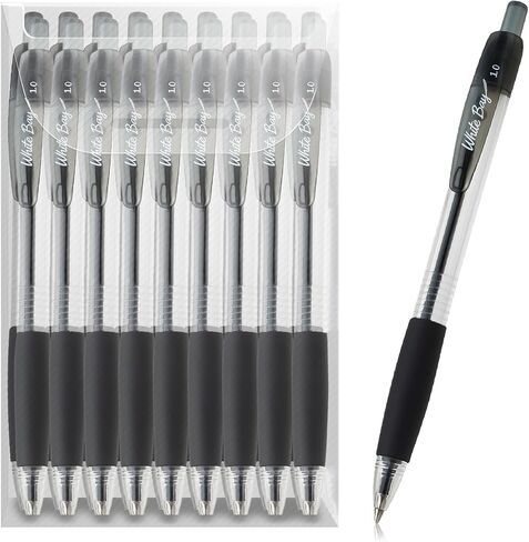 White Bay Retractable Proper Pens Ink Black Poins ، Media Point (1mm) ، 18 pack in Saudi Arabia
