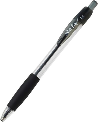 White Bay Retractable Proper Pens Ink Black Poins ، Media Point (1mm) ، 18 pack in Saudi Arabia