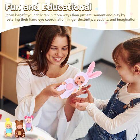10 أجهزة كمبيوتر 4 بوصة من دمى Mini Dolls - دمى الطفل من جديد مع عيون مختلطة (5 مفتوحة و 5 مغلقة) بما في ذلك ملابس الحيوانات المصنوعة يدويًا ، هدية عيد الفصح عيد الميلاد للأطفال من عمر 3 سنوات in Saudi Arabia