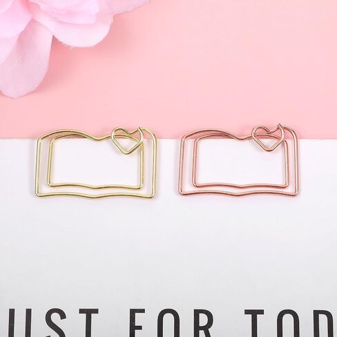 MOLAIN 40PCS كتاب مقاطع الورق اللطيفة ، مجموعة مرح الذهب والذهبية المرح ، مقطع كتاب زخرفي للمدرسة لوازم الزفاف ديكور الزفاف 1.18x0.79in in Saudi Arabia