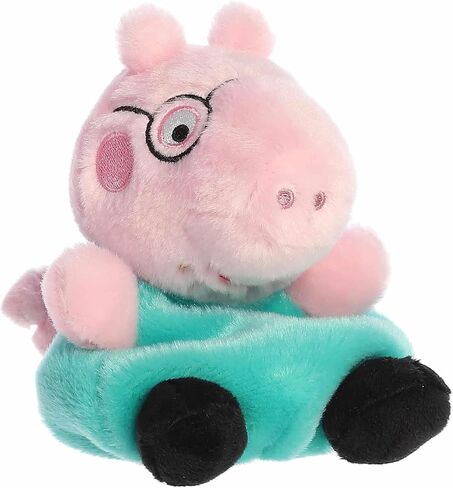 Aurora® Playfl Peppa Pig ™ Daddy Pav Palm Pals ™ محشو - ألعاب مرخصة رسميًا لجميع المعجبين - مثالية لأعياد الميلاد والبالغين والأطفال جميع الأعمار - الوردي 4 بوصات in Saudi Arabia