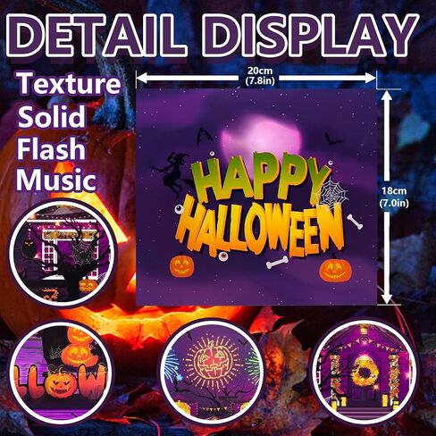 Halloween card，with firework light and music, 3D pop-up halloween card for Kids, Friend, Boyfriend, Girlfriend, Husband, Him, Women，Halloween Holiday Cards (Purple) in Saudi Arabia