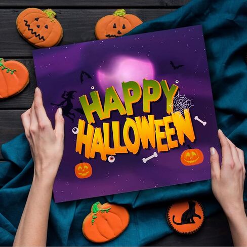 Halloween card，with firework light and music, 3D pop-up halloween card for Kids, Friend, Boyfriend, Girlfriend, Husband, Him, Women，Halloween Holiday Cards (Purple) in Saudi Arabia