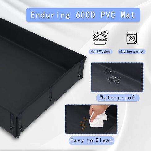 بطانة قفص خنزير غينيا مع خطاف واحد وتصميم الباب المفتوح ، 48 "L × 24" W ، قاع القماش القابل للتسوية المقاوم للماء ، لشبكة C&C ، بطانة القنفذ الأرنب ، الأسود in Saudi Arabia