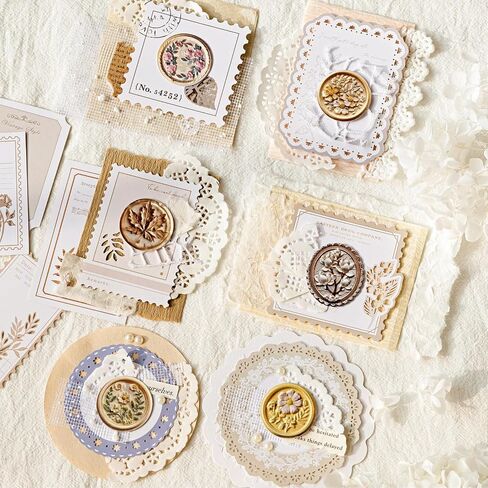 ملصقات ختم الشمع الجسدية ، 120 PCS Paper Wax Stamp Sttser Orgles ، ملصقات ختم مغلف للاصطانة الذاتية لبطاقة دعوة حفل الزفاف in Saudi Arabia
