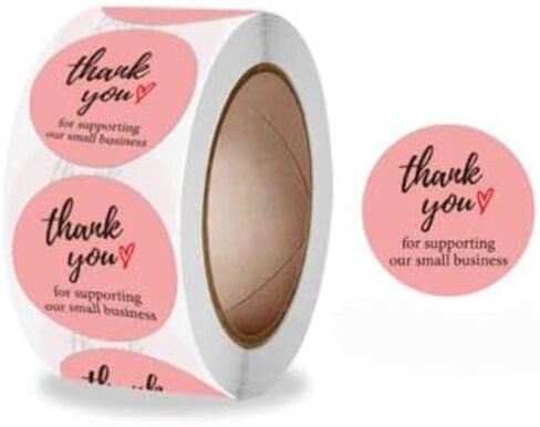 STP Home 1000 Pcs. Thank You Stickers 1 inch, Thank You Stickers for Small Business, Envelop Seals for Packaging, Cards and Gifts, (G09_Pink) in Saudi Arabia