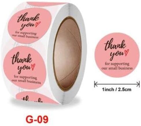 STP Home 1000 Pcs. Thank You Stickers 1 inch, Thank You Stickers for Small Business, Envelop Seals for Packaging, Cards and Gifts, (G09_Pink) in Saudi Arabia