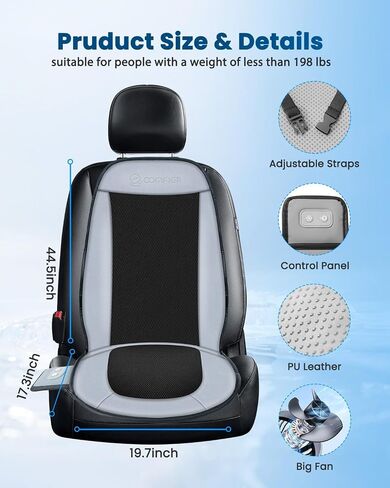 COMFIER Cooling Car Seat Cover Cushion for Car Front Seats, Black 12V Car Seat Cooling Pad, Front Seat Covers for Cars Trucks SUV Universal in Saudi Arabia