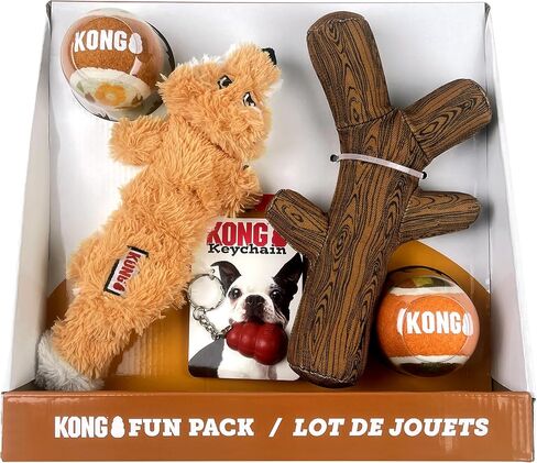 Kong Fun Pack - مجموعة هدايا لعبة الكلب مع Fetchstix و Sport Balls و Scrunch Bnets Fox و Tug & Fech in Saudi Arabia