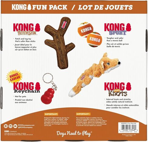 Kong Fun Pack - مجموعة هدايا لعبة الكلب مع Fetchstix و Sport Balls و Scrunch Bnets Fox و Tug & Fech in Saudi Arabia