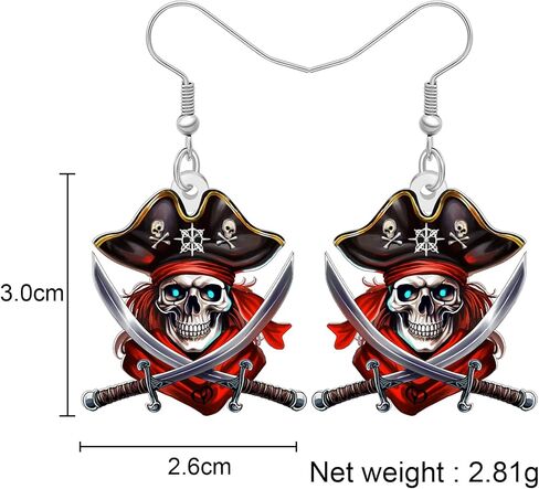 هدايا مجوهرات قرصان لطيفة للنساء أقراط جمجمة قرصان أكريليك مضحكة متدلية ساحرة للمهرجانات للفتيات المراهقات in Kuwait