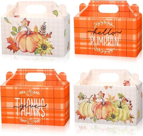Pasimy 24 Fall Party Candy Candy Boxes حفلة عيد الشكر صناديق الخريف حصاد اليقطين Maple Leac in Kuwait