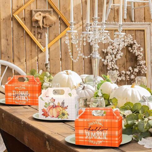 Pasimy 24 Fall Party Candy Candy Boxes حفلة عيد الشكر صناديق الخريف حصاد اليقطين Maple Leac in Kuwait