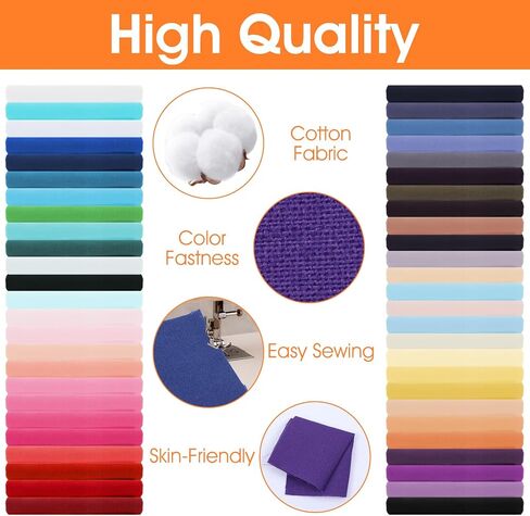 Fabric Squares, 100 Pcs 4 x 4 Inch Solid Color Quilt Fabric Scraps Color Bundles Patchwork Sewing Craft Precut Scrap for DIY Art Crafts Sewing Projects Making Supplies in Saudi Arabia