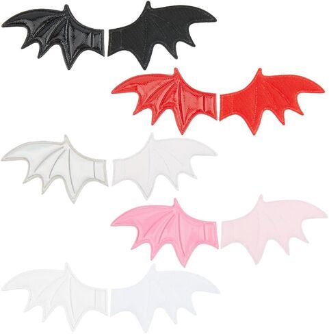 80PCS Mini Halloween Devil Wings Ornament PU Leather Spooky Bat Wing Hairpins Decoration Accessories Embellishment DIY Crafts for Head Hair Clips Clothes Shoes(40 Pairs 5 Colors) in Saudi Arabia