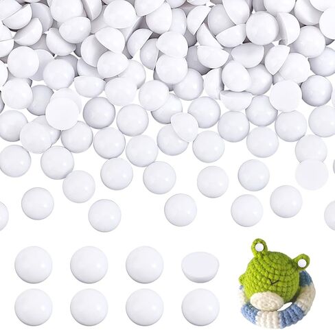 PH PandaHall 300pcs Eyes Cabochons, 8mm White Flatback Animal Eyes Flat Round Craft Eye Cabochon Craft Resin Dome Button for Stuffed Animal Amigurumi Bear Teddy Puppet Cat Making Scrapbooking Projects in Saudi Arabia