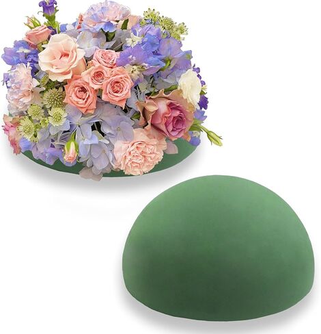 2 Pcs Floral Foam Half Balls 5.51"Wx2.76"H, Green Flower Styrofoam for Fresh and Artificial Flower Arrangements, Round Dry Wet Floral Foam Blocks for Wedding, Birthday, Party Decor (5.51″) in Saudi Arabia