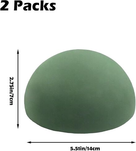 2 Pcs Floral Foam Half Balls 5.51"Wx2.76"H, Green Flower Styrofoam for Fresh and Artificial Flower Arrangements, Round Dry Wet Floral Foam Blocks for Wedding, Birthday, Party Decor (5.51″) in Saudi Arabia
