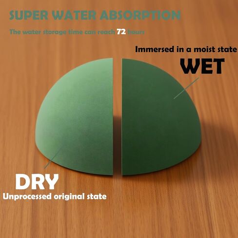 2 Pcs Floral Foam Half Balls 5.51"Wx2.76"H, Green Flower Styrofoam for Fresh and Artificial Flower Arrangements, Round Dry Wet Floral Foam Blocks for Wedding, Birthday, Party Decor (5.51″) in Saudi Arabia