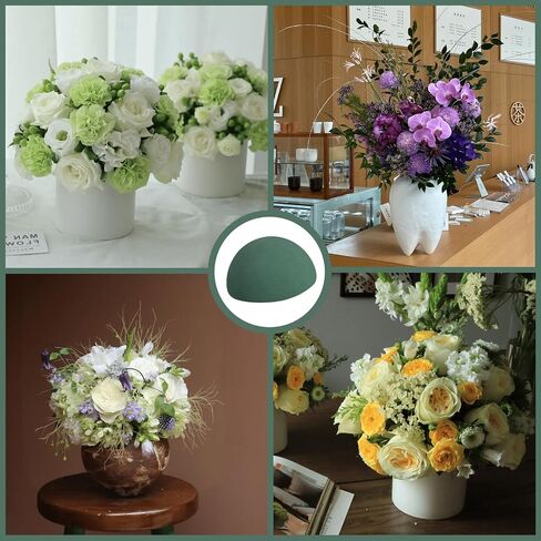 2 Pcs Floral Foam Half Balls 5.51"Wx2.76"H, Green Flower Styrofoam for Fresh and Artificial Flower Arrangements, Round Dry Wet Floral Foam Blocks for Wedding, Birthday, Party Decor (5.51″) in Saudi Arabia