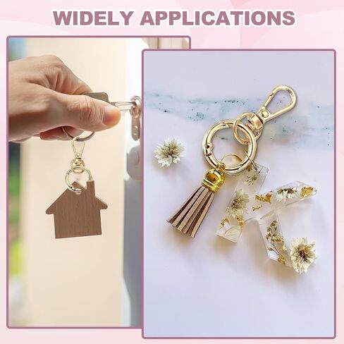 PATIKIL 1.8" Swivel Snap Hooks with Key Rings, 2Pcs Double Opening Metal Lobster Swivel Clasp Clip with O Ring for DIY Crafts Lanyard Making, Gold Tone/Silver Tone in Saudi Arabia