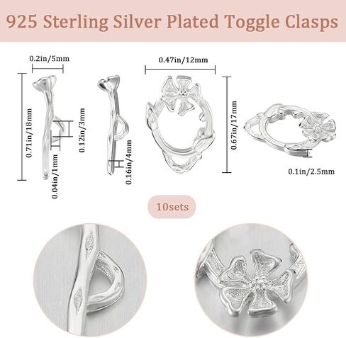 Beebeecraft 1 Box 10 Sets Toggle Clasps 24K Gold Plated Brass Flower T-Bar Ring Closure Extender for Jewelry Making Bracelet Necklace in Saudi Arabia