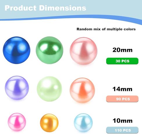 230 Pieces Floating Pearls for Vases Filler, 20/14/10mm Pearl Beads No Hole Faux Pink and White Beads for Vase Centerpieces Home Table Party Decor in Kuwait